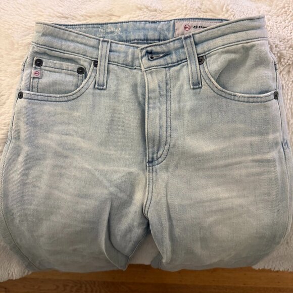 AG Adriano Goldschmied Isabelle High Rise Straight Crop Jeans light wash 24 - Picture 2 of 5